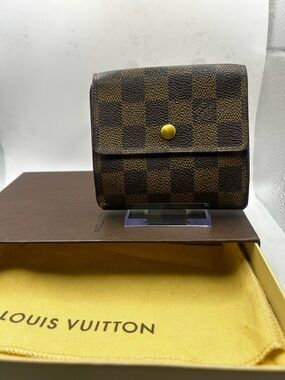 Louis Vuitton Damier Ebene Porte Feuille Elise Trifold Wallet w/COA, Dustbag,Box